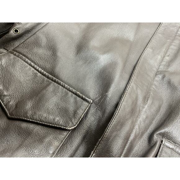 Airforce Airborne Leather Jacket Mens Small Brown Flight Aviator Bomber - Picture 5 of 13